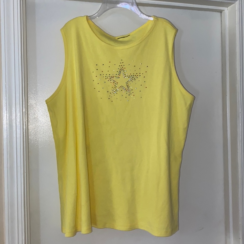GUC Yellow w/Sparkly Studded Star Tank Top